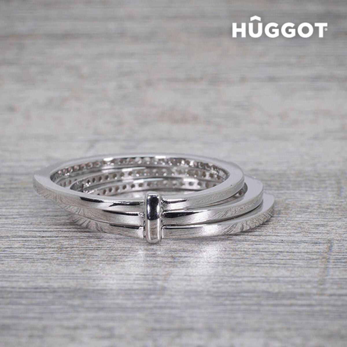 Ring van sterling zilver met zirkonen, drie banden design