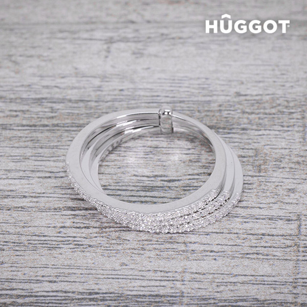 Ring van sterling zilver met zirkonen, drie banden design