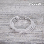 Ring van sterling zilver met zirkonen, drie banden design