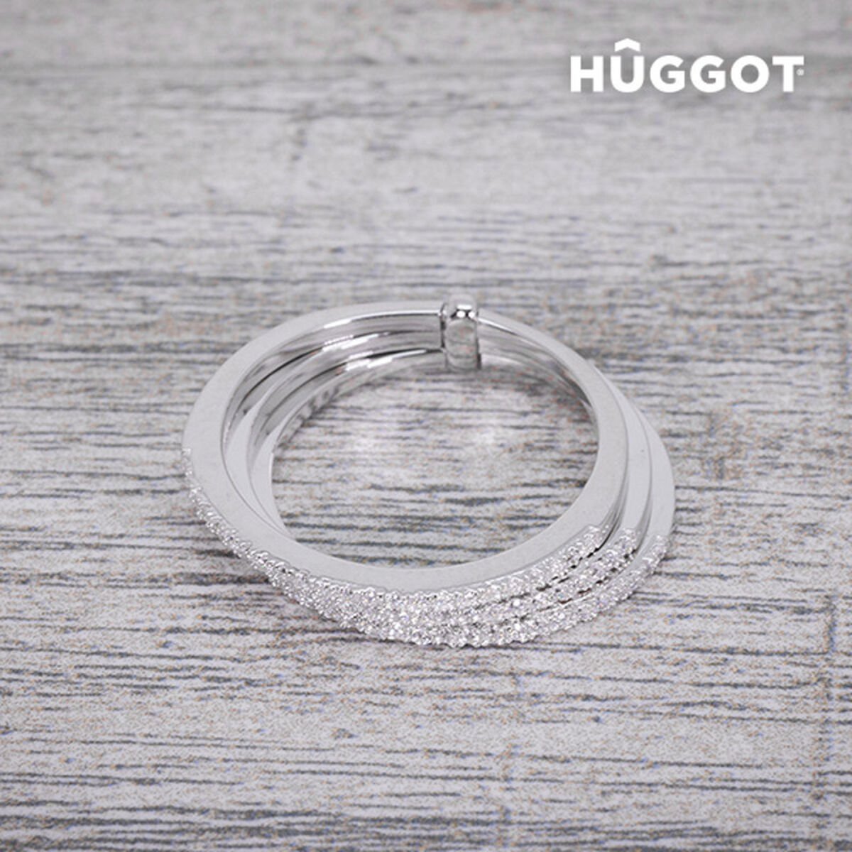 Ring van sterling zilver met zirkonen, drie banden design