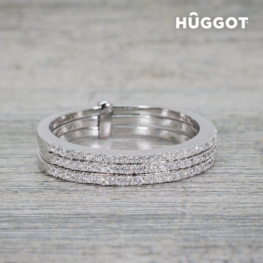 Ring van sterling zilver met zirkonen, drie banden design