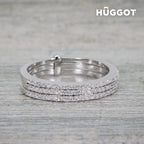 Ring van sterling zilver met zirkonen, drie banden design