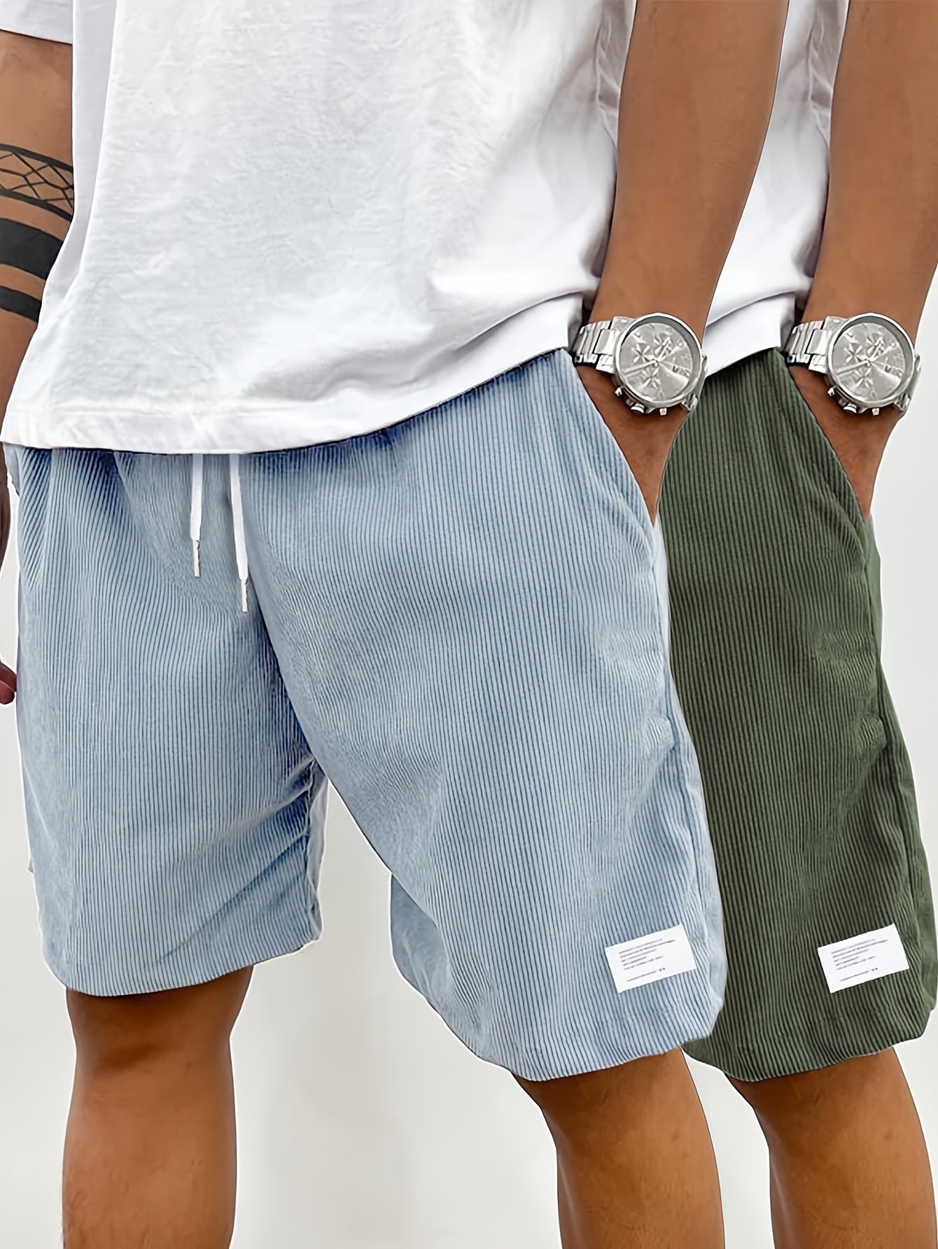 Pantaloncini da uomo vintage casual con tasche – Vestibilità regolare, stile street, moda estiva