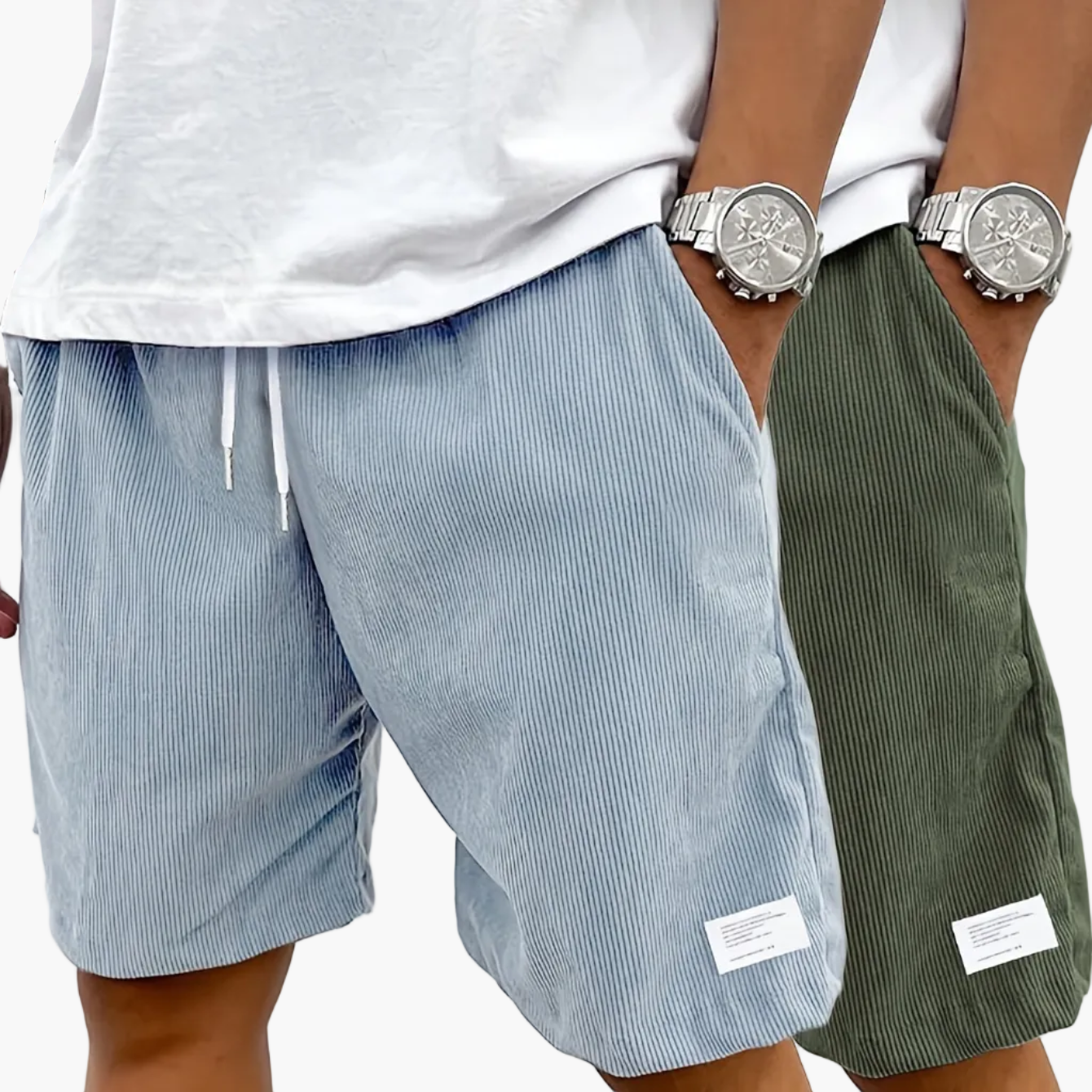 Pantaloncini da uomo vintage casual con tasche – Vestibilità regolare, stile street, moda estiva