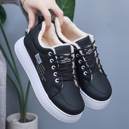 Damen Gefütterter Sneaker mit dicker Sohle Braun