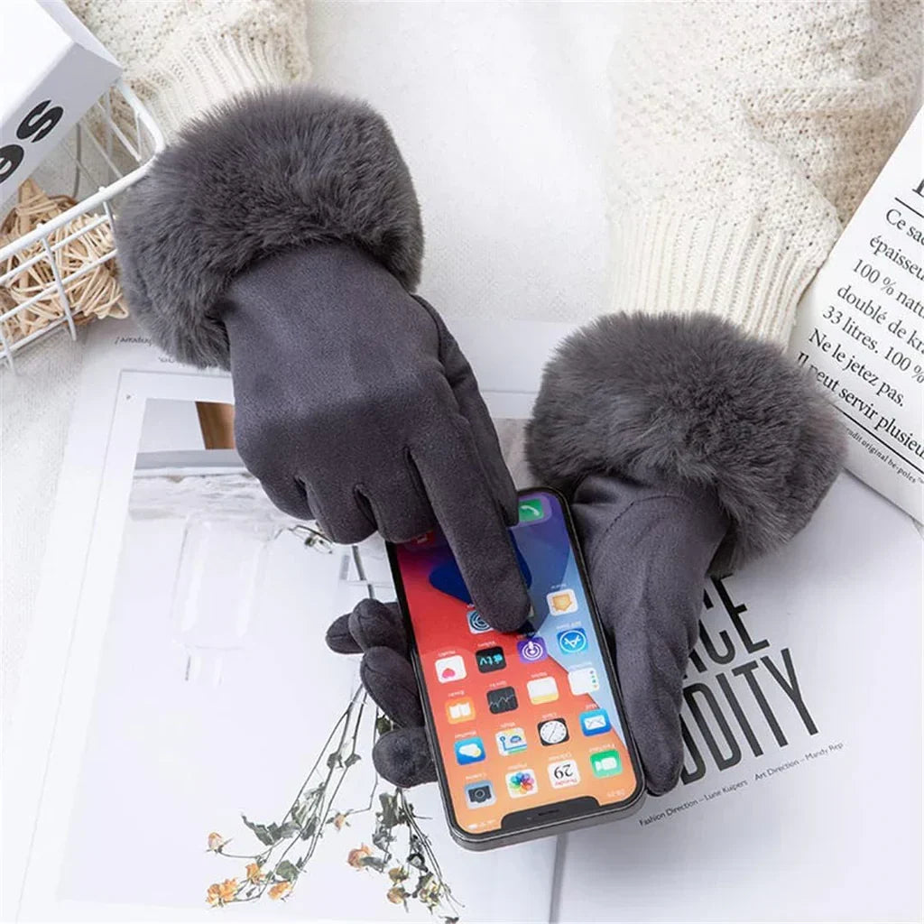 Winterhandschoenen met imitatiebont