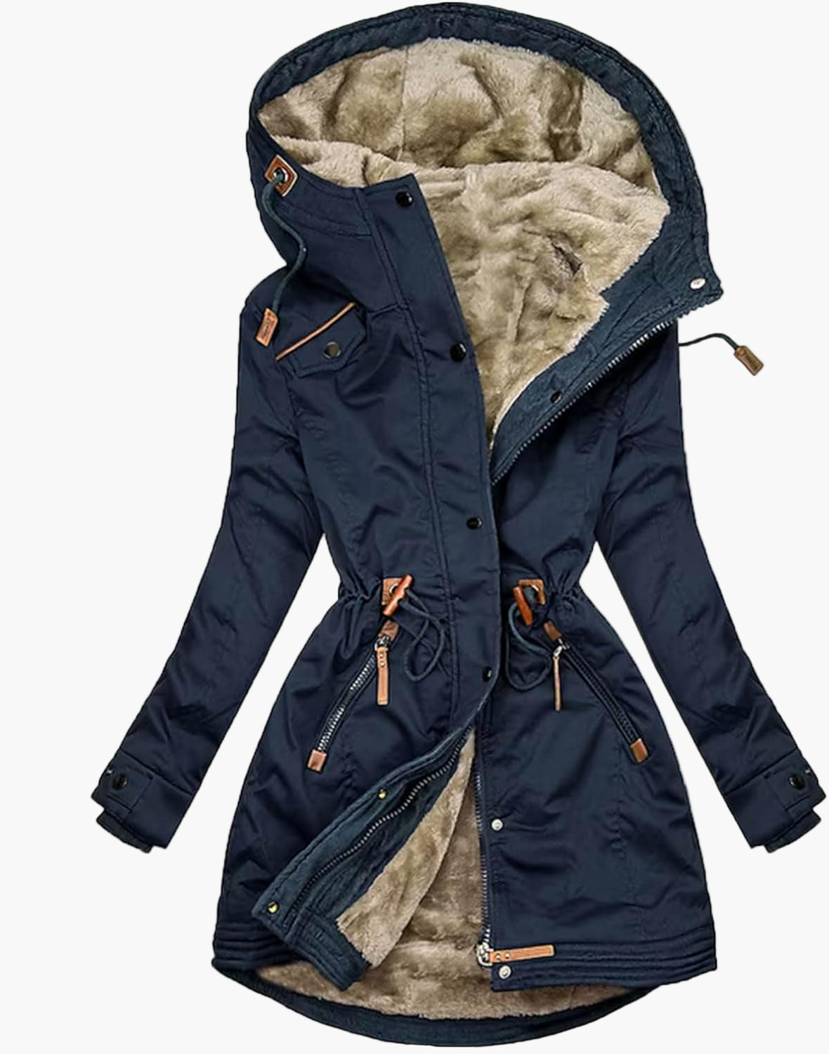 Parka d'hiver femme avec doublure polaire et capuche – Manteau stylé pour l'extérieur et le quotidien