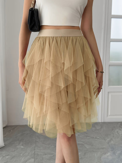 Damen Tüllrock Kurz Mehrlagig Flatternd Eleganter Stil – Perfekt für Party und Alltag