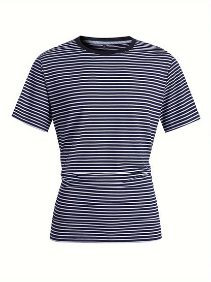 Męski T-shirt z klasycznymi paskami – krótki rękaw, nowoczesny i wszechstronny