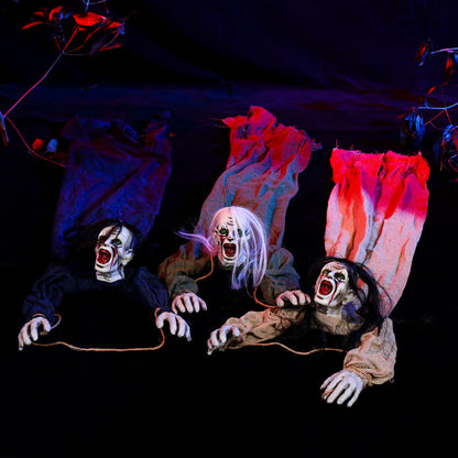 Halloweenowa wisząca dekoracja duchów – przerażające ozdobne figurki na halloweenowe imprezy i domy strachów