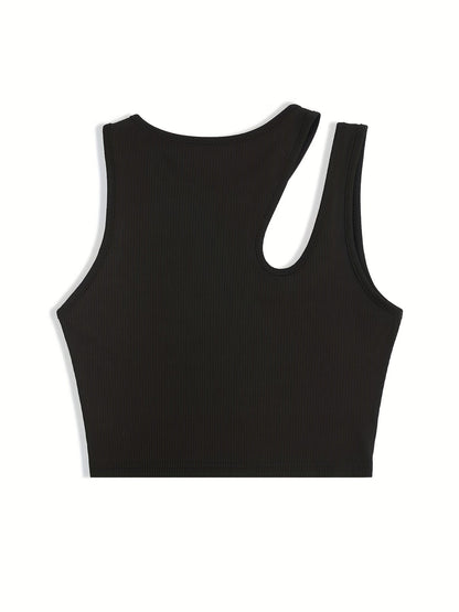 Dames asymmetrische crop top voor de zomer – modieus vrijetijds- en feesttopje