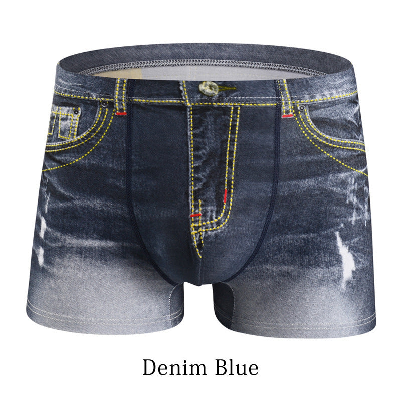 Boxers pour hommes effet jean – Sous-vêtements tendance pour le quotidien et les loisirs