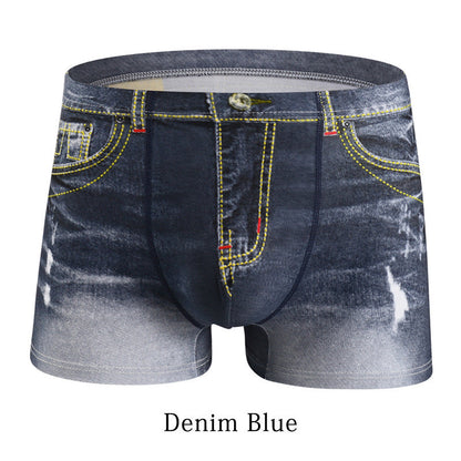 Boxers pour hommes effet jean – Sous-vêtements tendance pour le quotidien et les loisirs