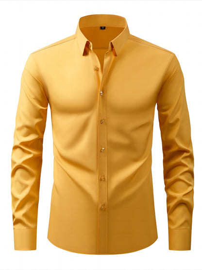 Chemise décontractée business homme coupe slim – Chemise élégante à manches longues pour le quotidien et le bureau