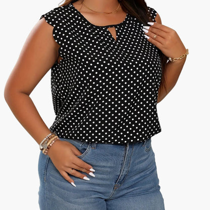 Damen Polka Dot Bluse Elegant für Alltag und Büro Plus Size