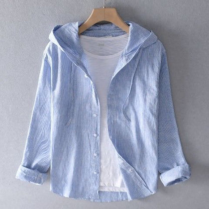 Zomerblouse dames – Lichtgewicht blouse met capuchon in overhemdstijl