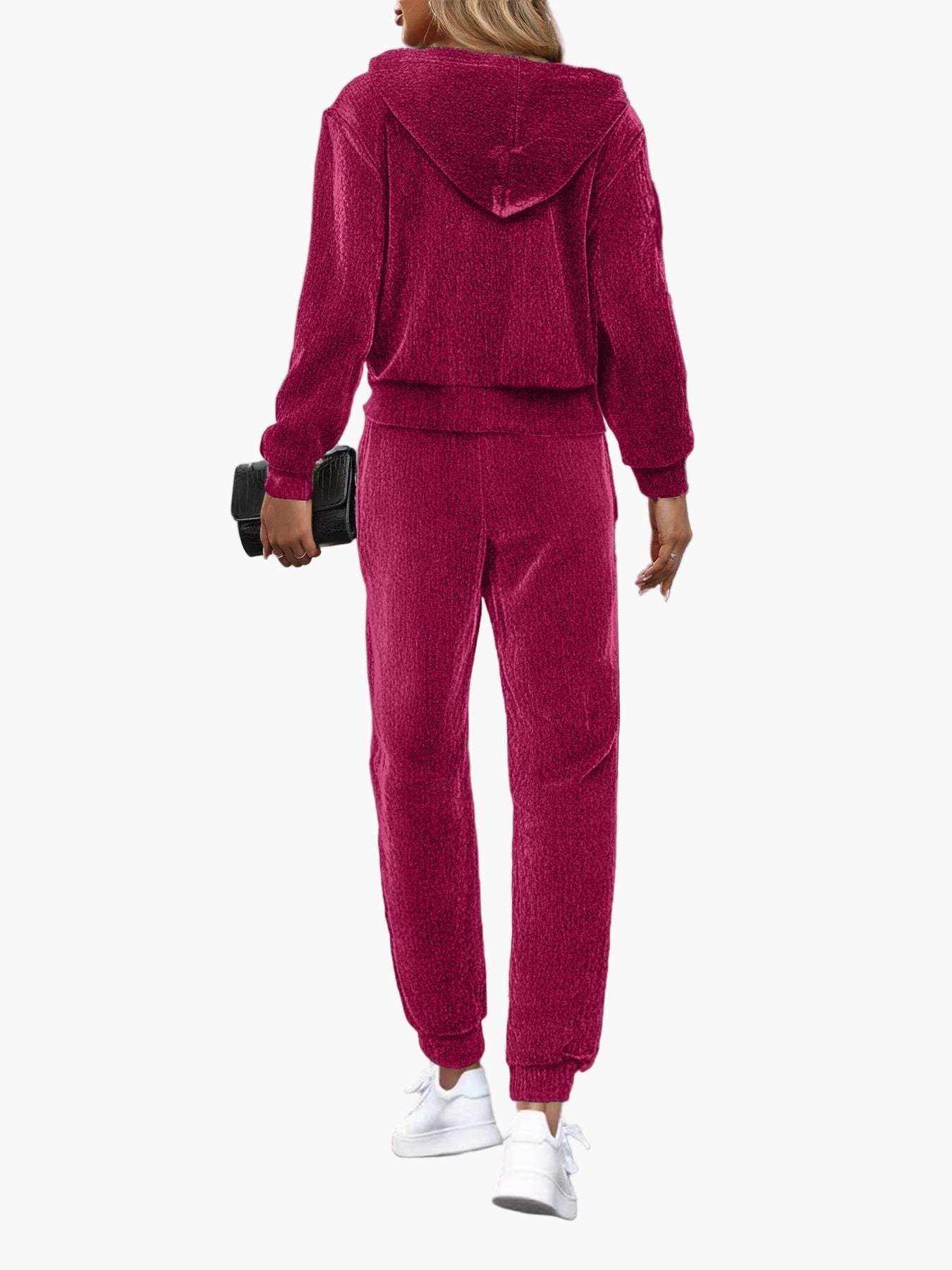 Set Completo Tuta Donna con Felpa con Cappuccio e Pantaloni Jogging – Outfit Sportivo Casual
