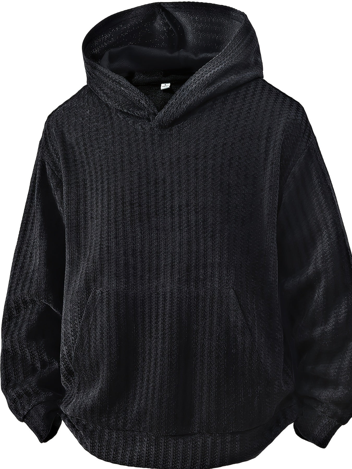 Sudadera con capucha y bolsillo canguro – Diseño acanalado, corte holgado