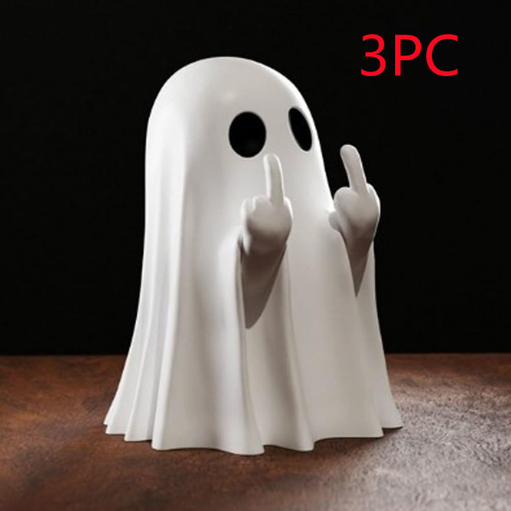 Figura Decorativa Fantasma Halloween con Dito Medio – Decorazione Divertente e Birichina per Halloween