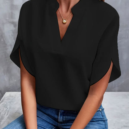 Pamela – Elegante chiffon blouse met V-hals voor dames