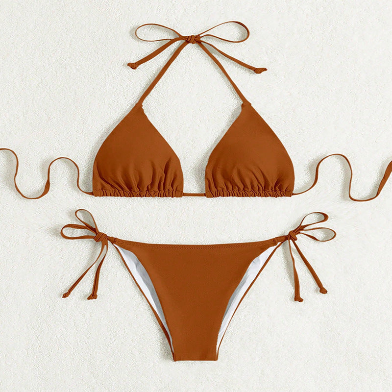 Anna – Farverig bundet halter-bikini