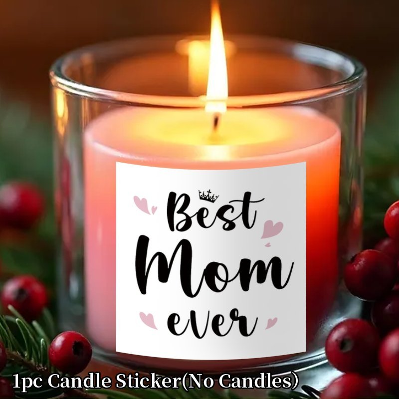 Autocollant décoratif pour bougies style cadeau – Meilleure Maman – Pour femmes, fête des mères et occasions spéciales