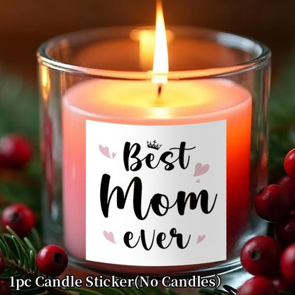 Autocollant décoratif pour bougies style cadeau – Meilleure Maman – Pour femmes, fête des mères et occasions spéciales