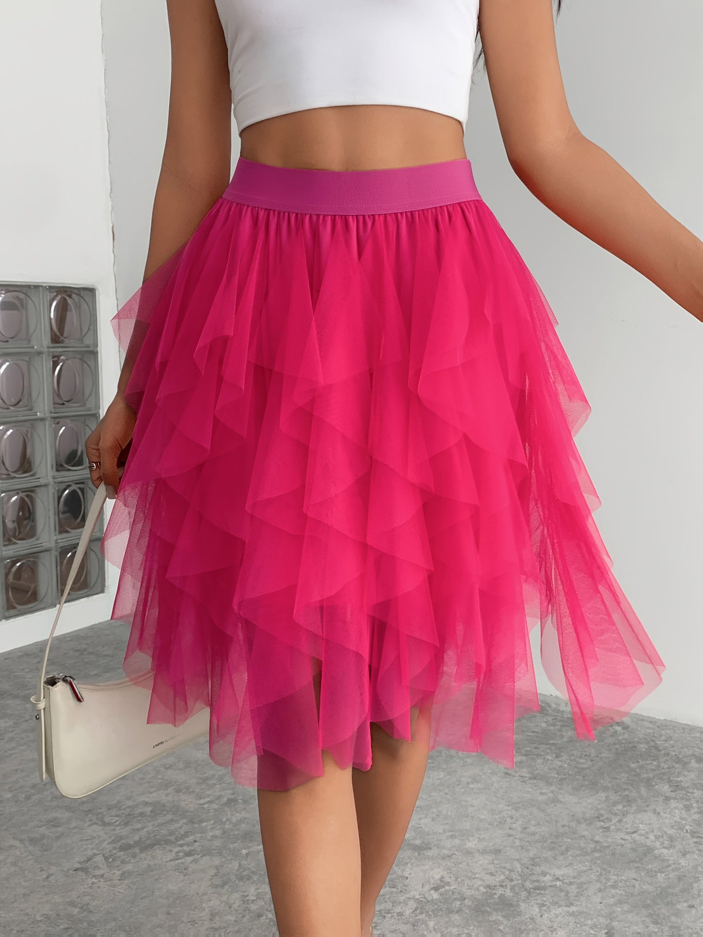 Damen Tüllrock Kurz Mehrlagig Flatternd Eleganter Stil – Perfekt für Party und Alltag
