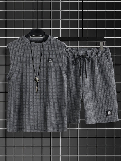 Męski zestaw casual bezrękawnik i szorty swobodny letni look