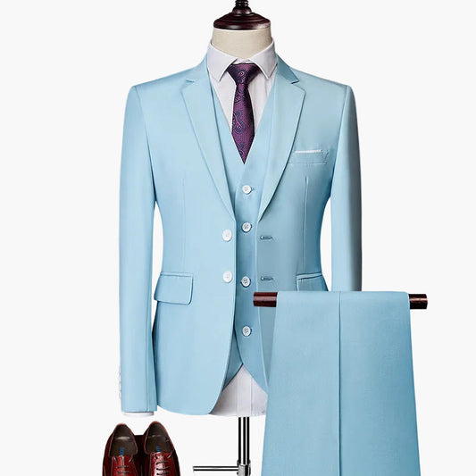 Herr 3-delad slim fit kostymset för bröllop & business – Modern styling för sommarevent