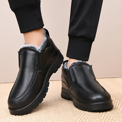 Herren Winter Slip-on Schuhe Braun gefüttert mit dicker Sohle