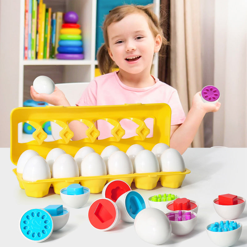 Kinder Lernspielzeug Sortier-Eier Pädagogisches Montessori Motorikspiel ab 3 Jahren