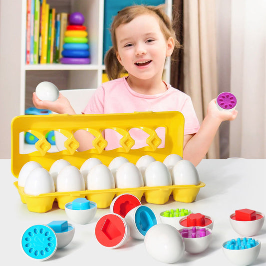 Kinder Lernspielzeug Sortier-Eier Pädagogisches Montessori Motorikspiel ab 3 Jahren