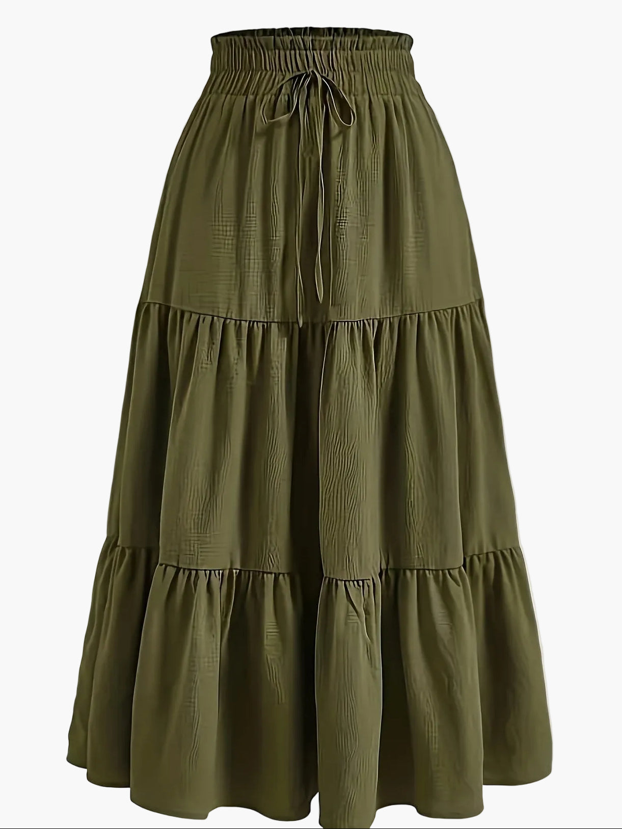 Dames elegante plooirok met hoge taille en trekkoord – perfect voor lente en zomer
