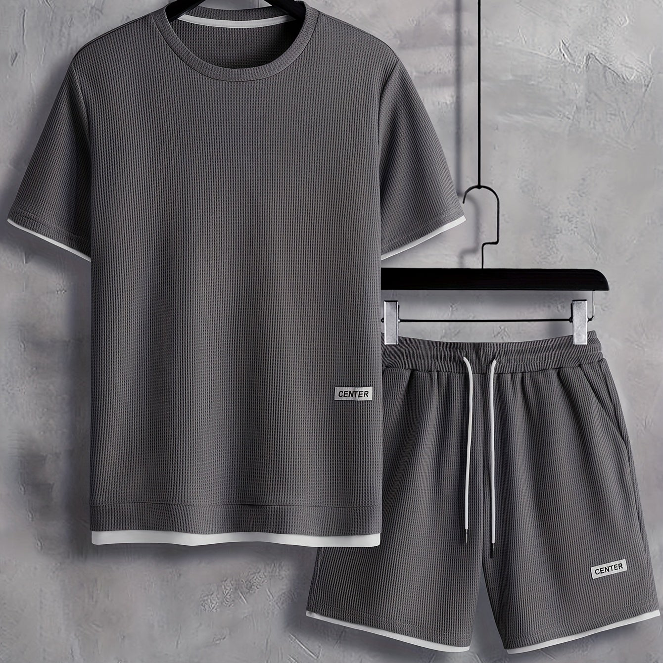 Ensemble décontracté homme T-shirt manches courtes & short – Tenue d'été décontractée avec col rond