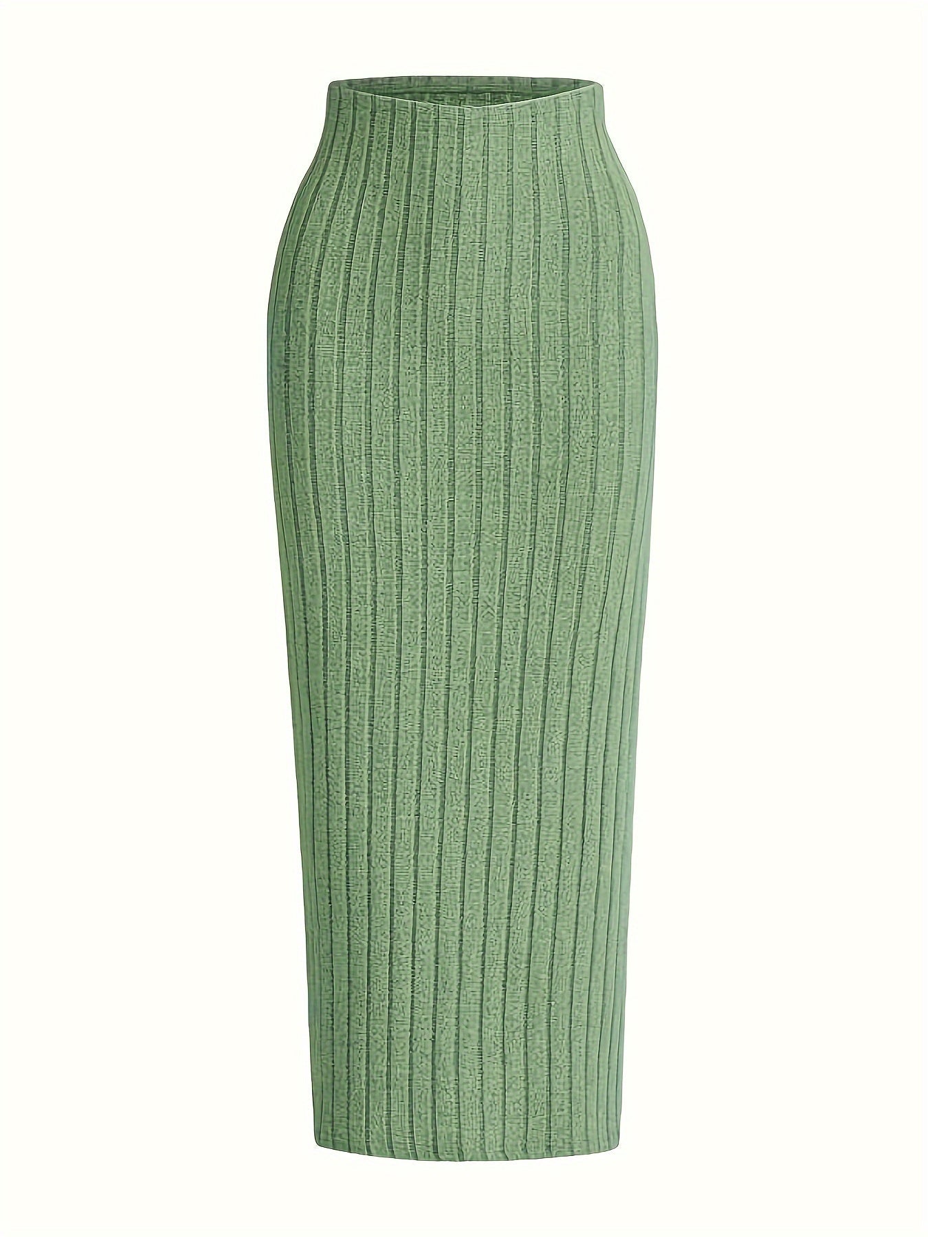 Damen Strick-Bleistiftrock mit hohem Bund – Eleganter Alltags- und Büro-Look