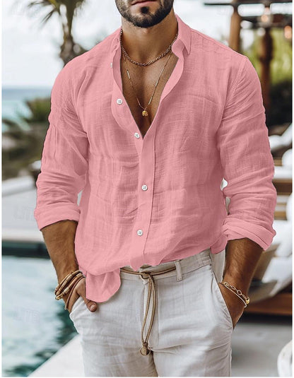 Camicia casual uomo – Design classico per look estivi eleganti, ideale per vacanze e uso quotidiano