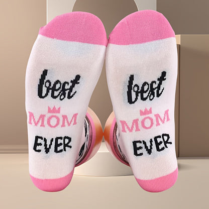 Chaussettes femme avec inscription – Idée cadeau amusante pour mamans – Meilleure maman du monde – Chaussettes confortables pour loisirs