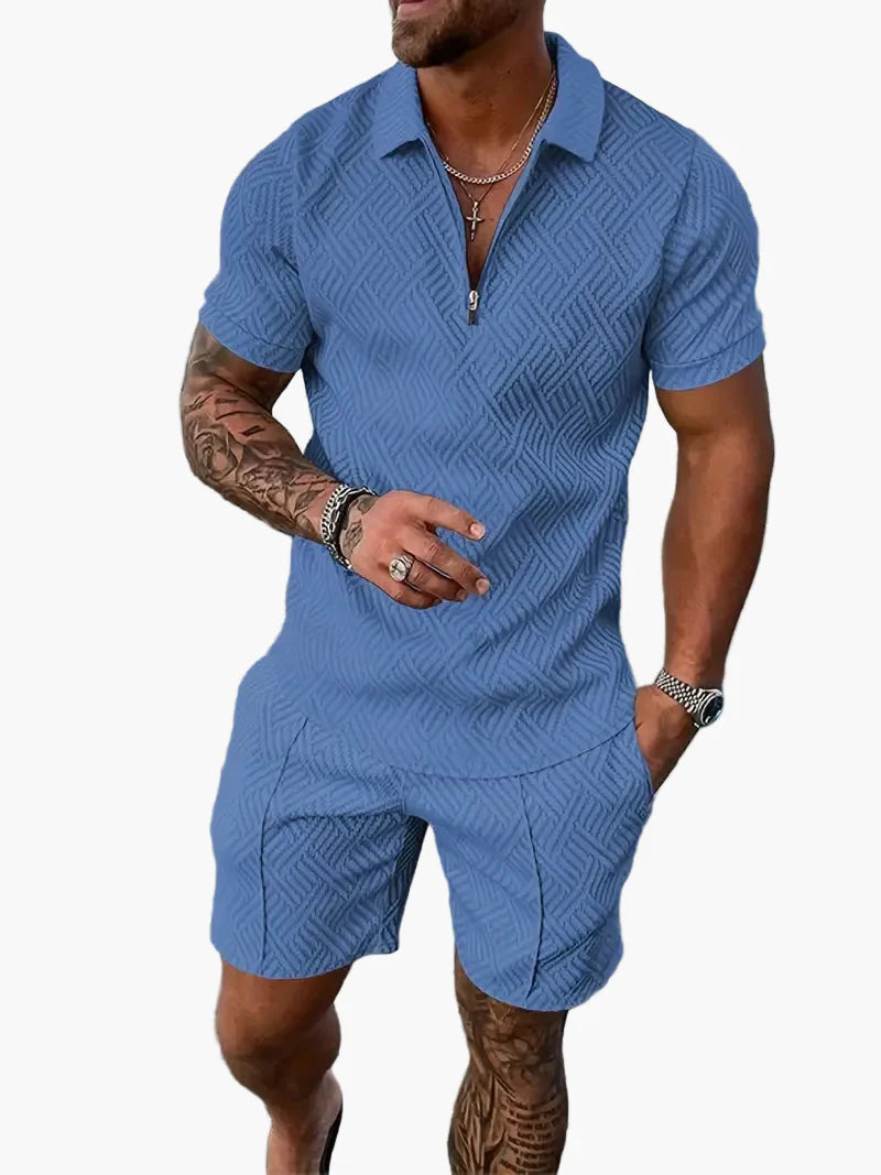 Set polo da uomo casual maglietta a maniche corte & shorts look estivo – Outfit casual per tutti i giorni e vacanze