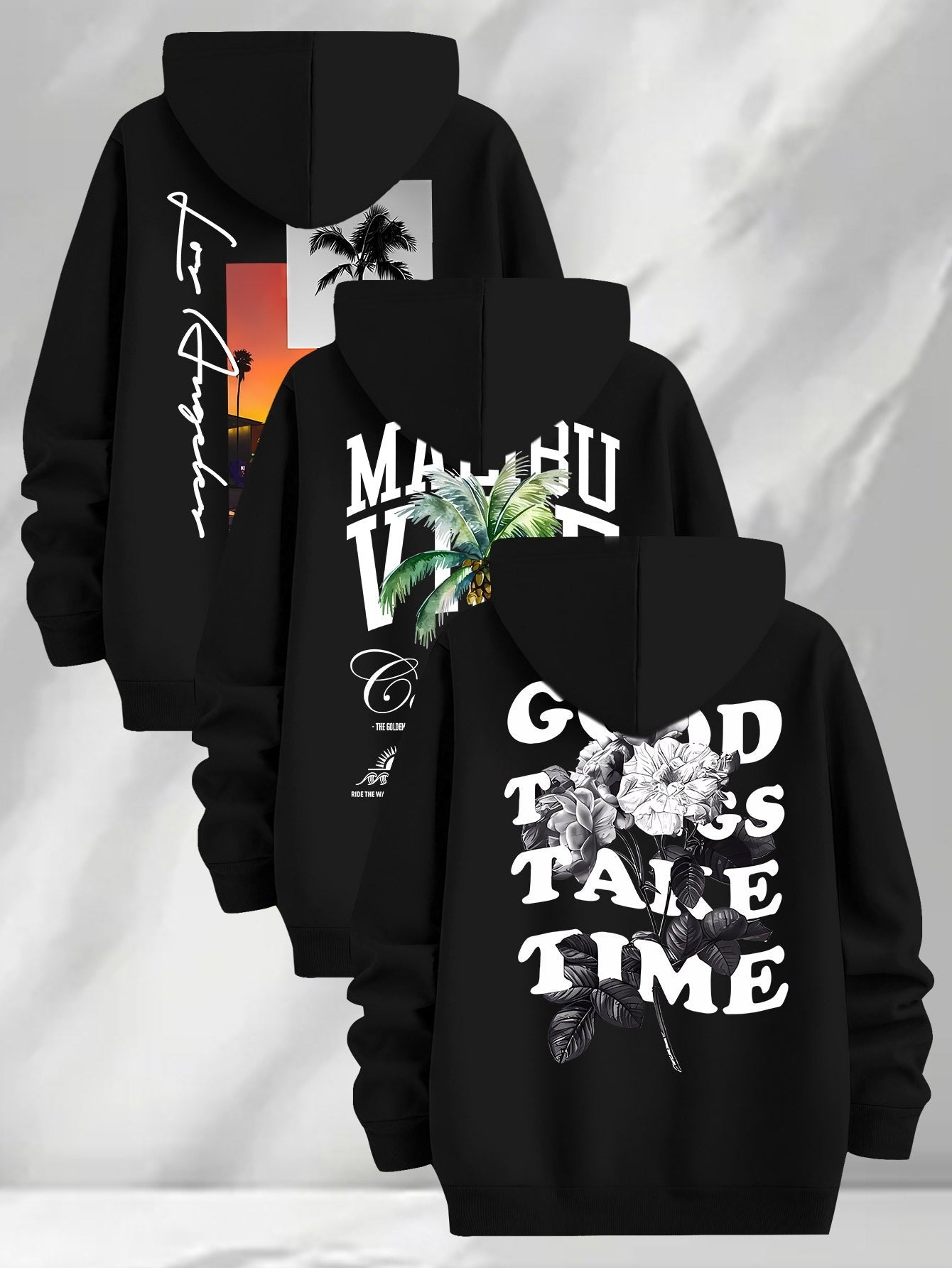 Hoodie mit Kapuze & Kordelzug, Fronttasche, Langarm, verschiedene Designs