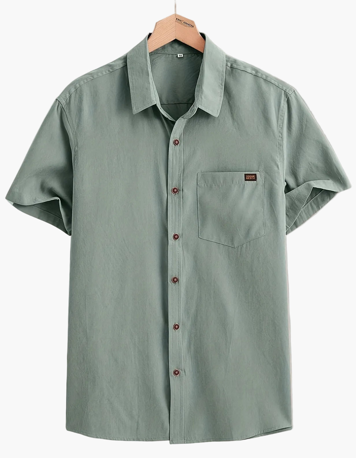 Chemise décontractée homme à manches courtes avec patte de boutonnage – Chemise d'été moderne pour le quotidien et le bureau