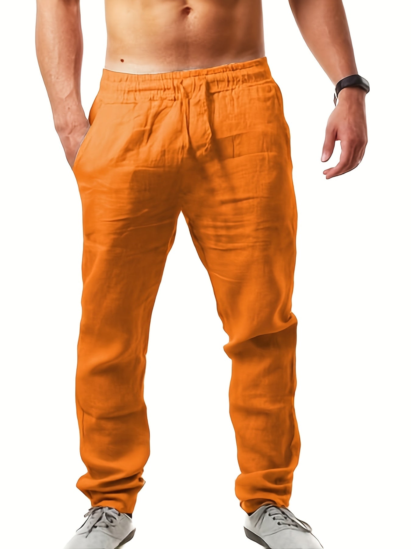 Pantalón casual para hombre con pierna recta – Pantalón de verano para uso diario y deporte