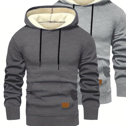 Pack de 2 sudaderas con capucha de corte holgado para hombre y forro interior suave