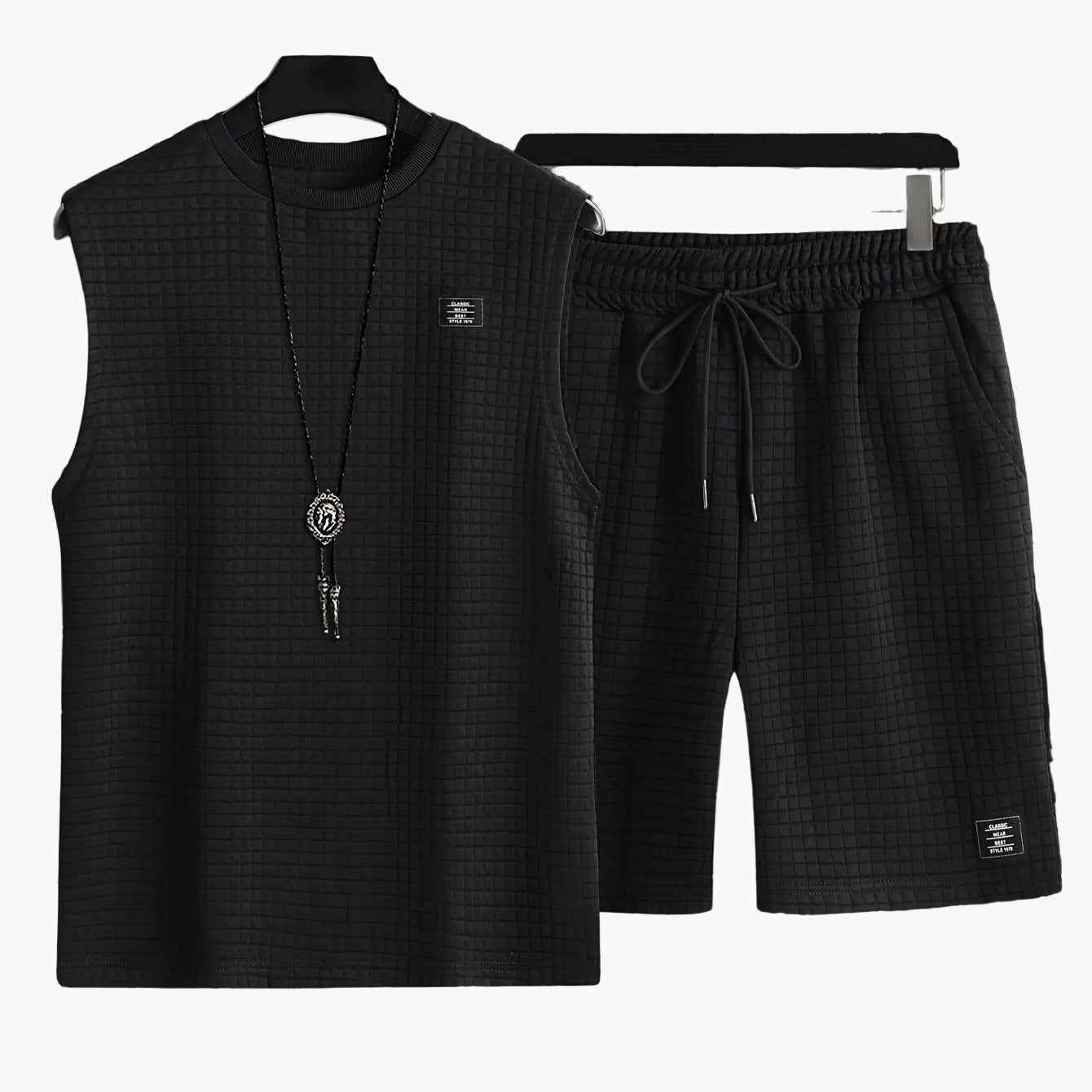 Męski zestaw casual bezrękawnik i szorty swobodny letni look