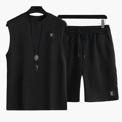 Męski zestaw casual bezrękawnik i szorty swobodny letni look