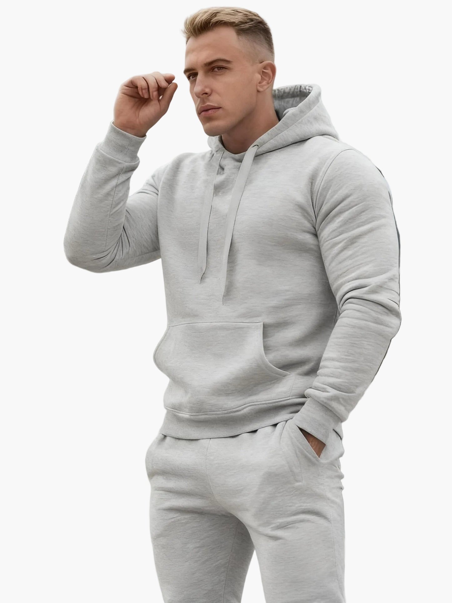 Herr Sportig Hoodie Träningsdräkt Fritids Set – Athleisure-look för vardag och fitness