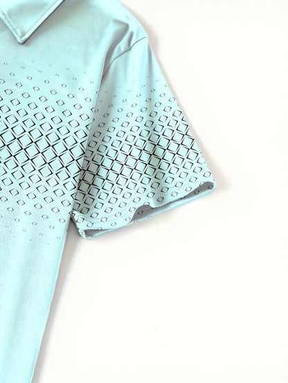 Polo da uomo con stampa geometrica moderna – Maglia casual elegante per tutti i giorni e l’estate