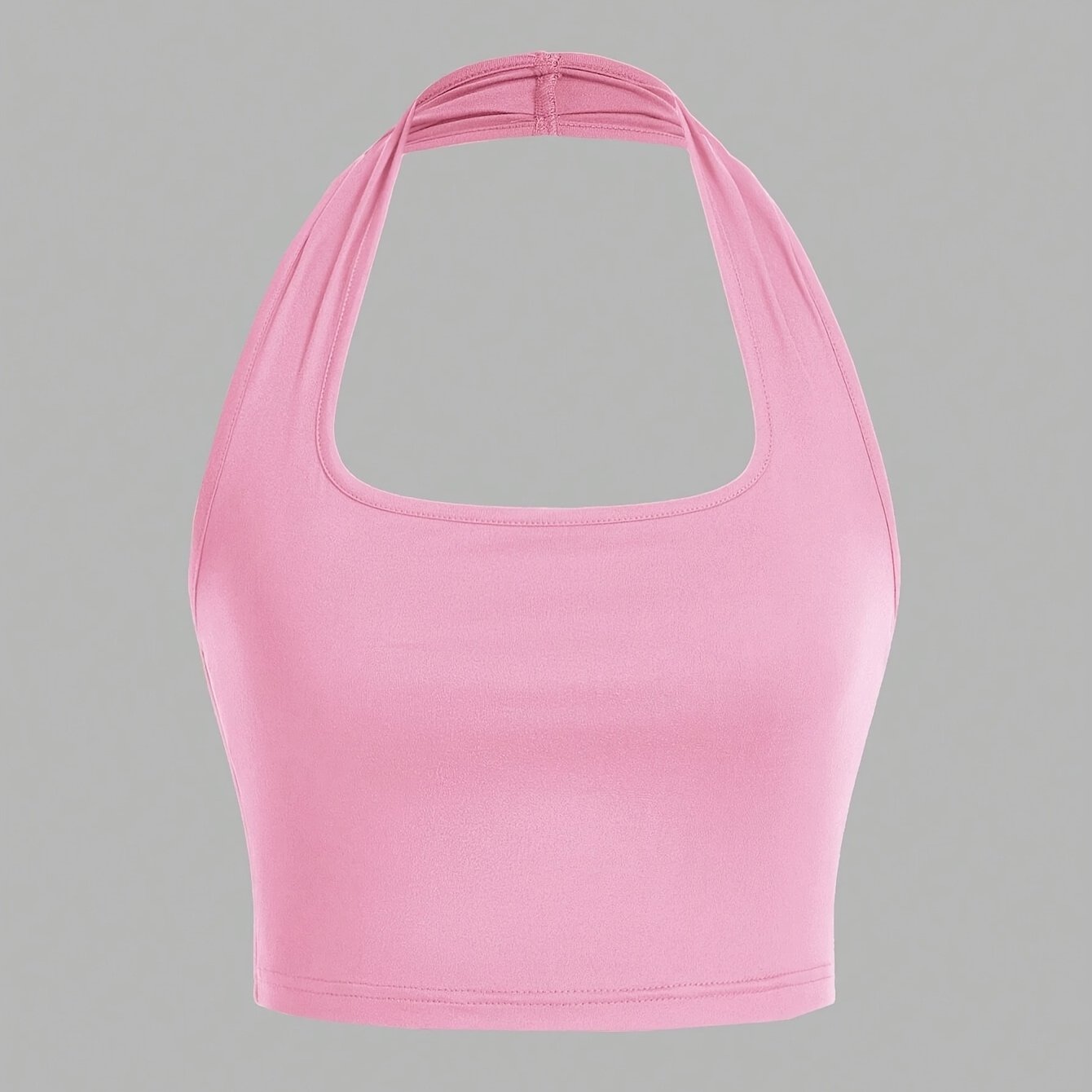 Dame Halterneck Croptop med åben ryg – Moderne sommerbasic til fritid og fest