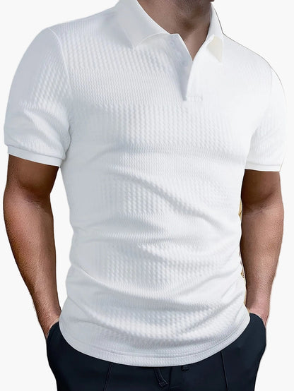 Herren Polohemd Slim Fit Freizeit Geometrisches Muster Kurzarm für Alltag und Büro