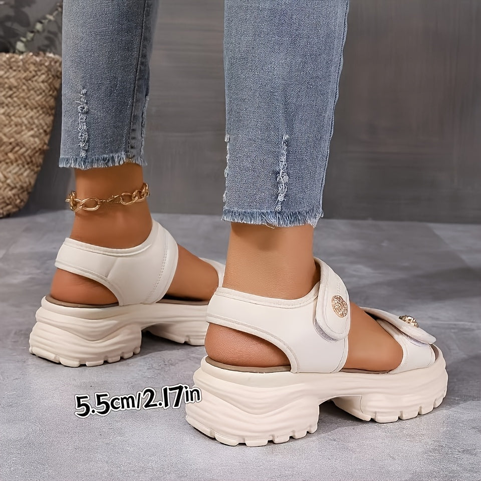 Damen Plateausandalen mit Klettverschluss – Elegante Sommerschuhe für Alltag und Freizeit